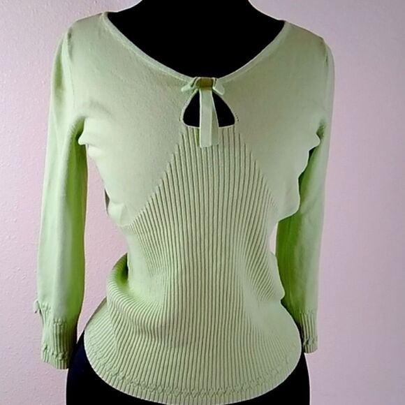 CYRUS GREEN RIBBED WOMEN BLOUSE SIZE S - Picture 2 of 9